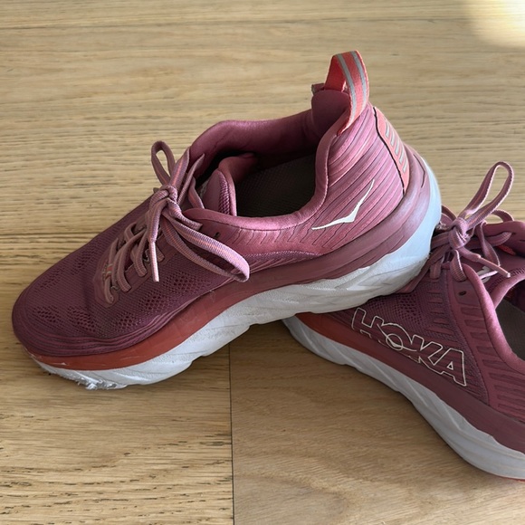 Hoka Pinkish-Mauve/Orange Sneakers Modern Athletic Design - Picture 5 of 7